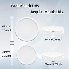 16pcs Colorful Plastic Mason Jar Lids Wide & Regular Mouth