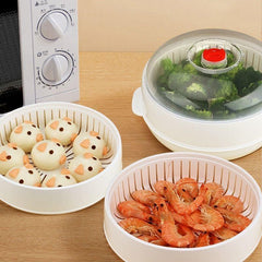 Microwave Steamer Vegetables Steamer Bowl Heating Steamer Basket