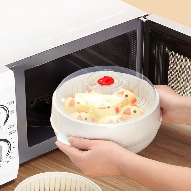 Microwave Steamer Vegetables Steamer Bowl Heating Steamer Basket