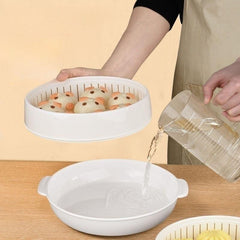 Microwave Steamer Vegetables Steamer Bowl Heating Steamer Basket