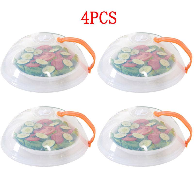 4PCS Microwave Food Anti-Sputtering Lid Heat Resistant With Handle