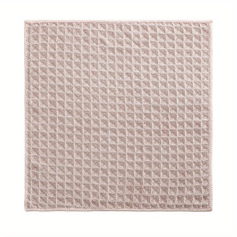4pcs Waffle Square Plaid Dish Cloths - Soft & Quick Dry Kitchen Cleaning Rags