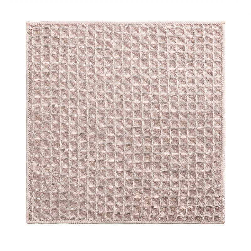 4pcs Waffle Square Plaid Dish Cloths - Soft & Quick Dry Kitchen Cleaning Rags