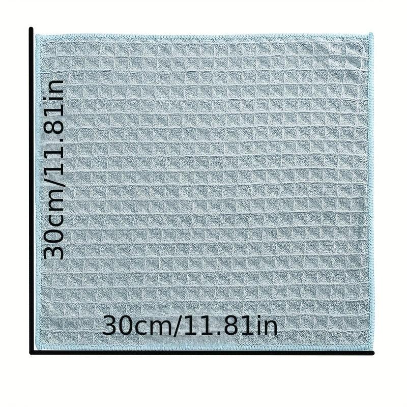 4pcs Waffle Square Plaid Dish Cloths - Soft & Quick Dry Kitchen Cleaning Rags
