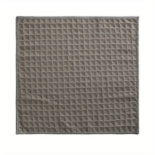 4pcs Waffle Square Plaid Dish Cloths - Soft & Quick Dry Kitchen Cleaning Rags