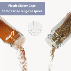12pcs 4oz Glass Spice Jars with Labels Shaker Lids Airtight Metal Caps