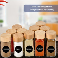 12pcs 4oz Glass Spice Jars with Labels Shaker Lids Airtight Metal Caps