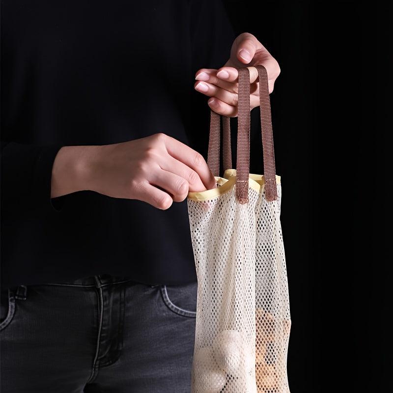Hangable Fruit/Vegetable Storage Mesh Bag, Breathable Garlic/Onion Hanging Bag