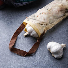 Hangable Fruit/Vegetable Storage Mesh Bag, Breathable Garlic/Onion Hanging Bag