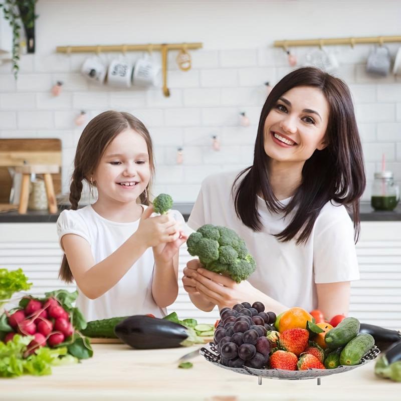 Stainless Steel Veggie Steamer Basket For Cooking Folding Expandable Steamers
