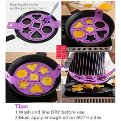 1pc 7 Holes Egg Omelettes Maker Mold Nonstick Silicone Pancake Mould