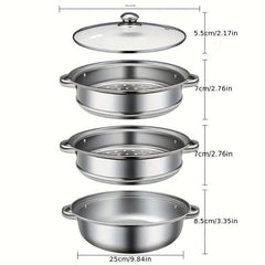 Large Stainless Steel Steamer Pot Set Household Cooking Pot