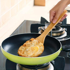 2pcs Bamboo 12 Inch Spatula Flat Handle Long Handle Spatula