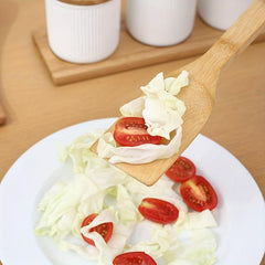2pcs Bamboo 12 Inch Spatula Flat Handle Long Handle Spatula