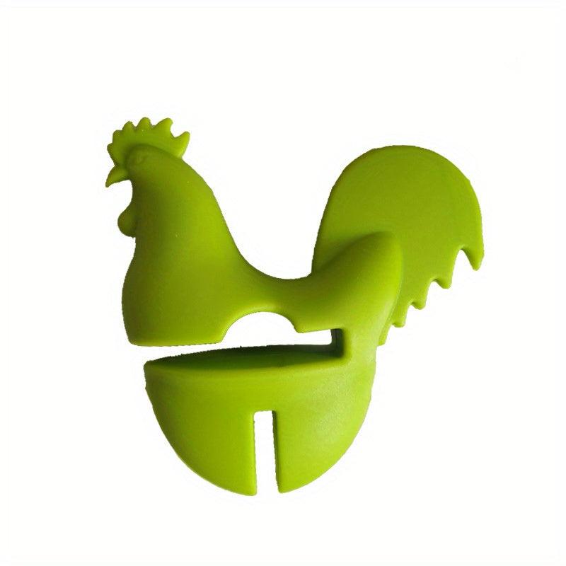 Silicone Pot Clip w/ Chicken & Rooster for Kitchen/Home Use