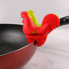 Silicone Pot Clip w/ Chicken & Rooster for Kitchen/Home Use