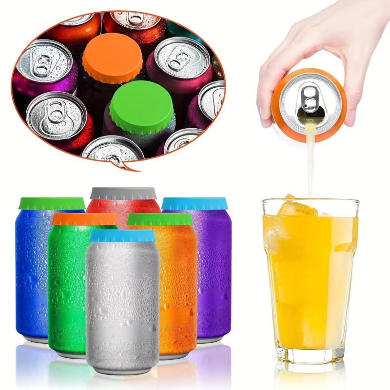 2pcs Silicone Can Lids Reusable Sealing Covers for Fresh Beverages