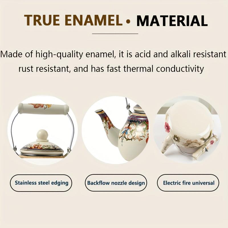 Ceramic Handle Pear Shaped Treasure Flower Water Pot