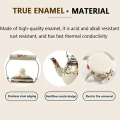 Ceramic Handle Pear Shaped Treasure Flower Water Pot