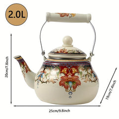 Ceramic Handle Pear Shaped Treasure Flower Water Pot