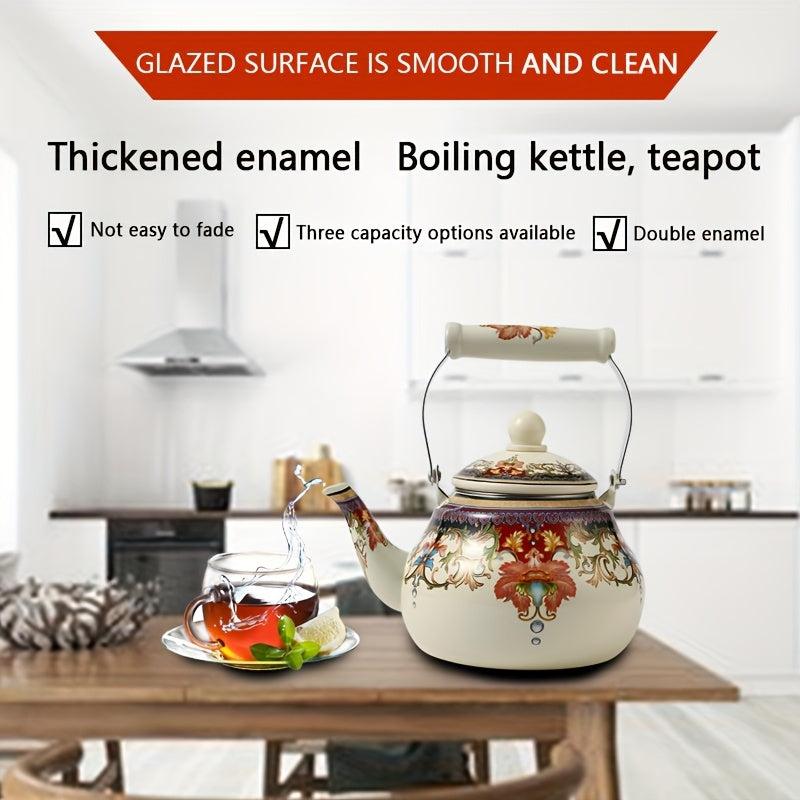 Ceramic Handle Pear Shaped Treasure Flower Water Pot