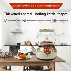Ceramic Handle Pear Shaped Treasure Flower Water Pot
