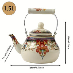 Ceramic Handle Pear Shaped Treasure Flower Water Pot