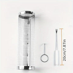 3PCS BBQ Grill Kit Round Barbecue Cage Outdoor Smoker Portable Net Roller