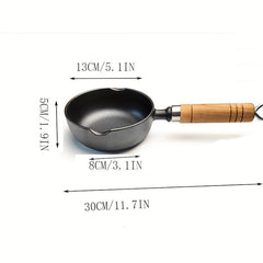 Mini Cast Iron Skillet Small Frying Pan With Wooden Handle