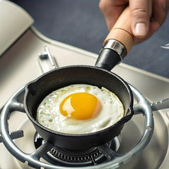 Mini Cast Iron Skillet Small Frying Pan With Wooden Handle