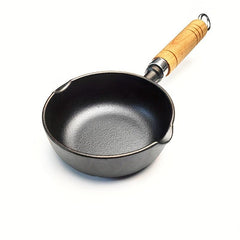 Mini Cast Iron Skillet Small Frying Pan With Wooden Handle