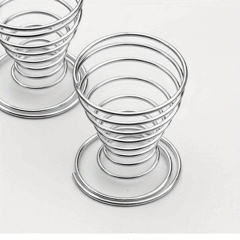 10pcs Spring Egg Cups Stainless Steel Egg Holders Kitchen Accessories