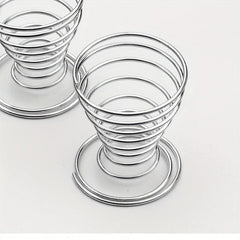 10pcs Spring Egg Cups Stainless Steel Egg Holders Kitchen Accessories