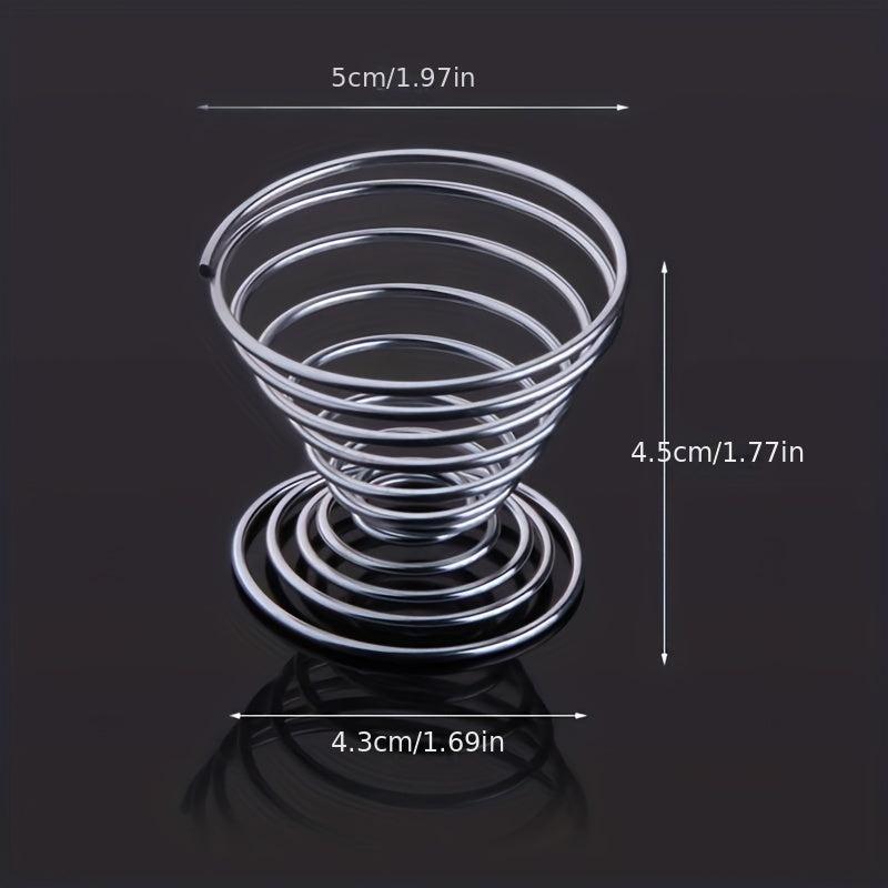 10pcs Spring Egg Cups Stainless Steel Egg Holders Kitchen Accessories