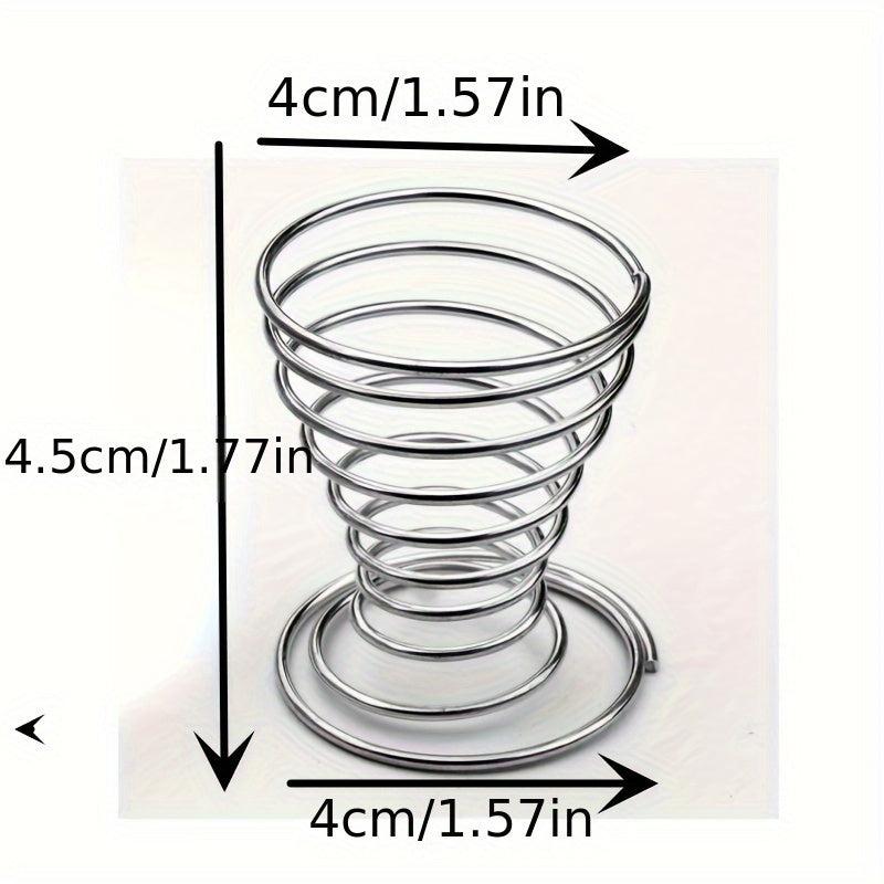 10pcs Spring Egg Cups Stainless Steel Egg Holders Kitchen Accessories