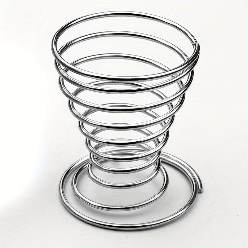 10pcs Spring Egg Cups Stainless Steel Egg Holders Kitchen Accessories