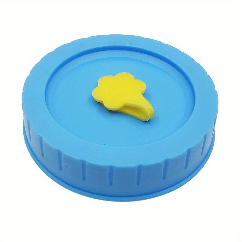 Colorful Mason Jar Lid with Straw Hold, Airtight Cover