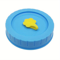 Colorful Mason Jar Lid with Straw Hold, Airtight Cover