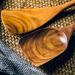 Set of 2 Wooden Cooking Spatula Omelette Steak Shovel