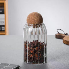 Glass Storage Containers With Airtight Seal Wood Cork Ball Lids