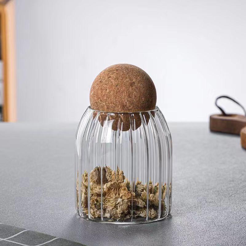 Glass Storage Containers With Airtight Seal Wood Cork Ball Lids
