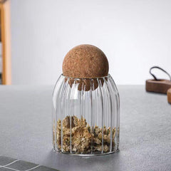 Glass Storage Containers With Airtight Seal Wood Cork Ball Lids