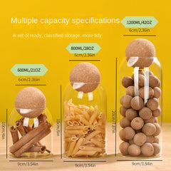 Glass Storage Containers With Airtight Seal Wood Cork Ball Lids