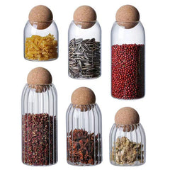 Glass Storage Containers With Airtight Seal Wood Cork Ball Lids
