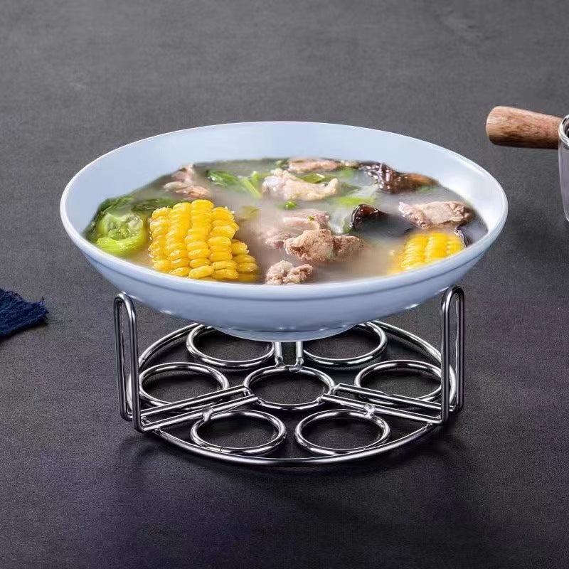 2pcs Stainless Steel Steaming Egg Rack Water Insulation High Foot