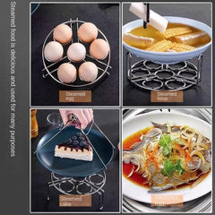 2pcs Stainless Steel Steaming Egg Rack Water Insulation High Foot