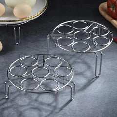 2pcs Stainless Steel Steaming Egg Rack Water Insulation High Foot