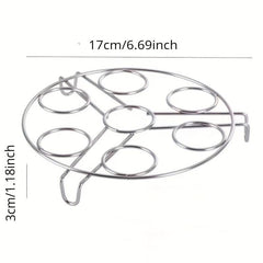 2pcs Stainless Steel Steaming Egg Rack Water Insulation High Foot