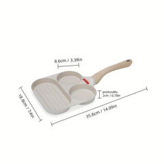 3 Holes Frying Pan Non Stick Cast Iron Skillet for Gas Stove Top
