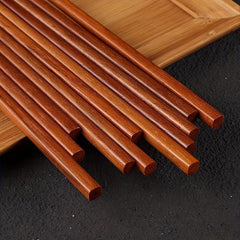 10 Pairs Red Sandalwood Chopsticks High-end Solid Wood Set